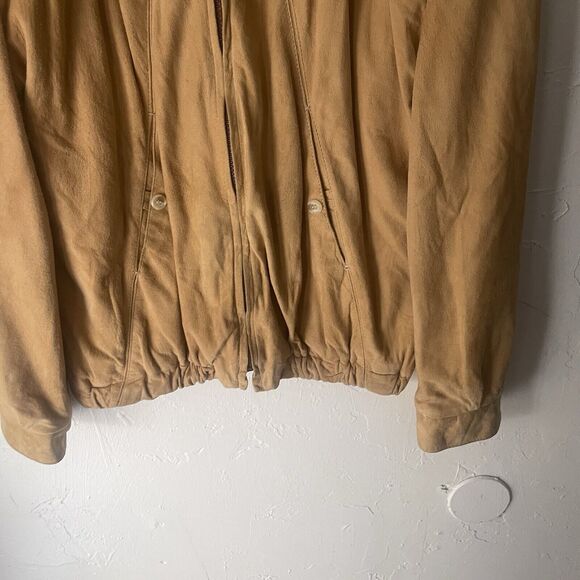 Scully Leatherwear Vintage 90s Size 44 XL Camel Tan Suede Western Bomber Jacket - Picture 3 of 10